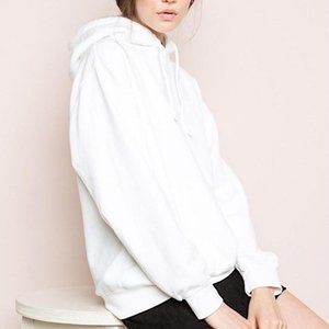 Brandy Melville White Christy Hooded Sweatshirt